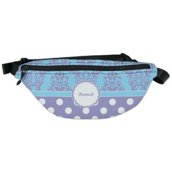Purple Damask & Dots Fanny Pack - Classic Style (Personalized)