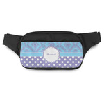 Purple Damask & Dots Fanny Pack - Modern Style (Personalized)