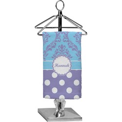 Purple Damask & Dots Finger Tip Towel - Full Print (Personalized)