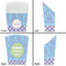 Purple Damask & Dots French Fry Favor Box - Front & Back View