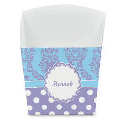 Purple Damask & Dots French Fry Favor Boxes (Personalized)