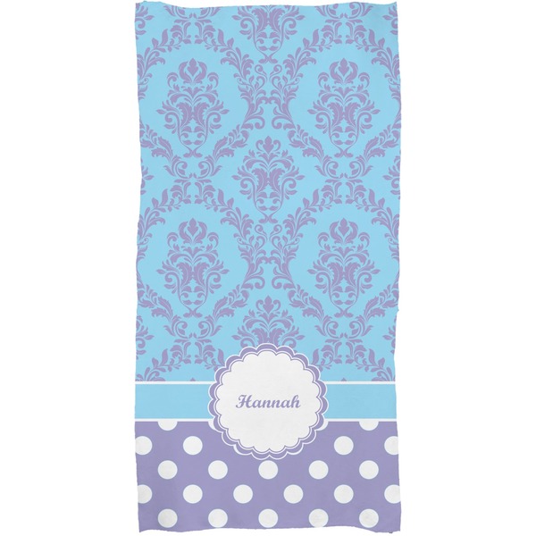Purple Damask & Dots Full Sized Bath Towel - Apvl