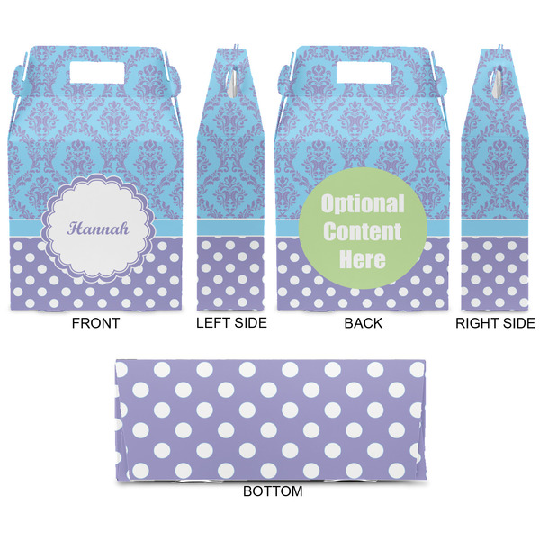 Purple Damask & Dots Gable Favor Box - Approval