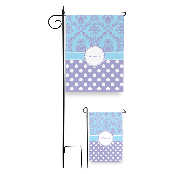Purple Damask & Dots Garden Flag - PARENT/MAIN