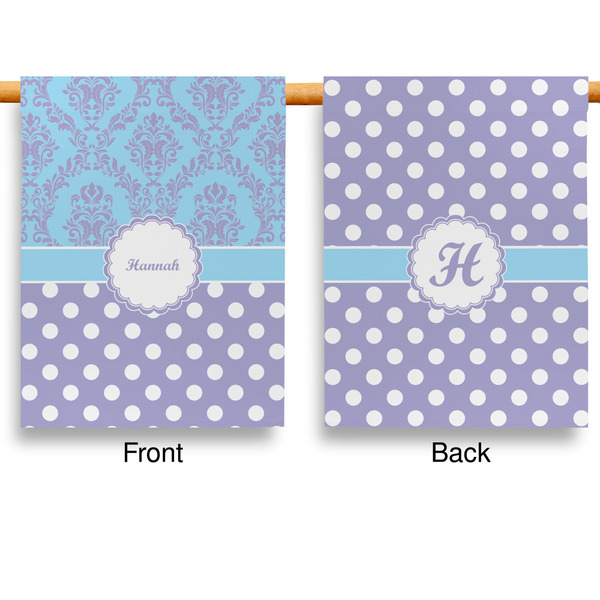 Purple Damask & Dots Garden Flags - Large - Double Sided - APPROVAL