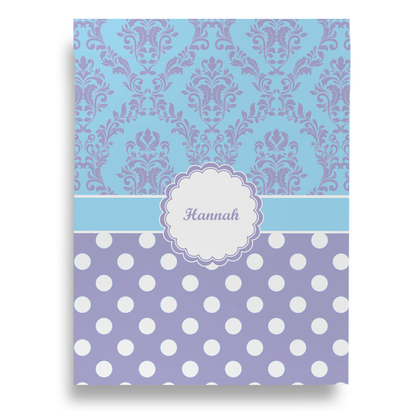 Purple Damask & Dots House Flags - Double Sided - FRONT