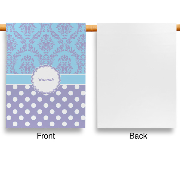 Purple Damask & Dots Garden Flags - Large - Single Sided - APPROVAL