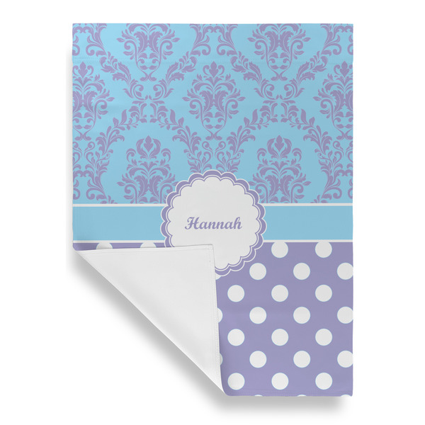 Purple Damask & Dots Garden Flags - Large - Single Sided - FRONT FOLDED