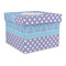 Purple Damask & Dots Gift Boxes with Lid - Canvas Wrapped - Large - Front/Main
