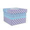 Purple Damask & Dots Gift Boxes with Lid - Canvas Wrapped - Medium - Front/Main