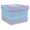 Purple Damask & Dots Gift Boxes with Lid - Canvas Wrapped - XX-Large - Front/Main