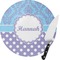 Purple Damask & Dots Glass Cutting Board (Personalized)