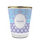Purple Damask & Dots Glass Shot Glass - 1.5 oz - with Gold Rim - Single (Personalized)