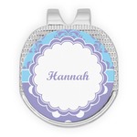 Purple Damask & Dots Golf Ball Marker - Hat Clip - Silver