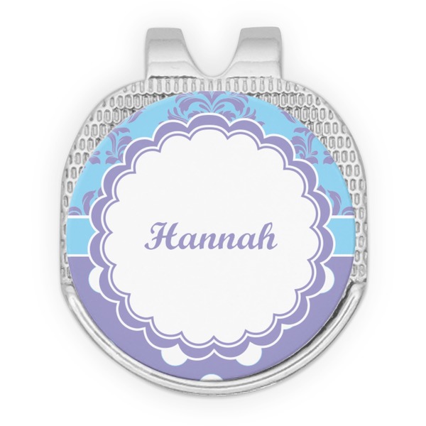 Purple Damask & Dots Golf Ball Hat Marker Hat Clip