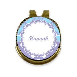 Purple Damask & Dots Golf Ball Marker - Hat Clip - Gold
