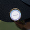 Purple Damask & Dots Golf Ball Marker Hat Clip - Gold - On Hat