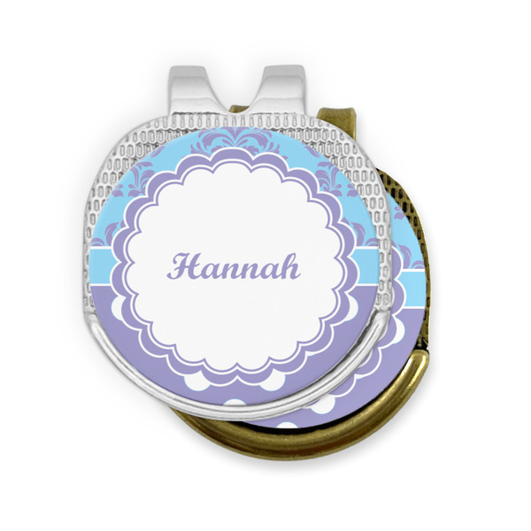 Purple Damask & Dots Golf Ball Marker Hat Clip - PARENT/MAIN