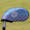 Purple Damask & Dots Golf Club Cover - Front