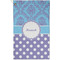 Purple Damask & Dots Golf Towel - Poly-Cotton Blend - Small w/ Name or Text