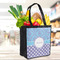 Purple Damask & Dots Grocery Bag - LIFESTYLE