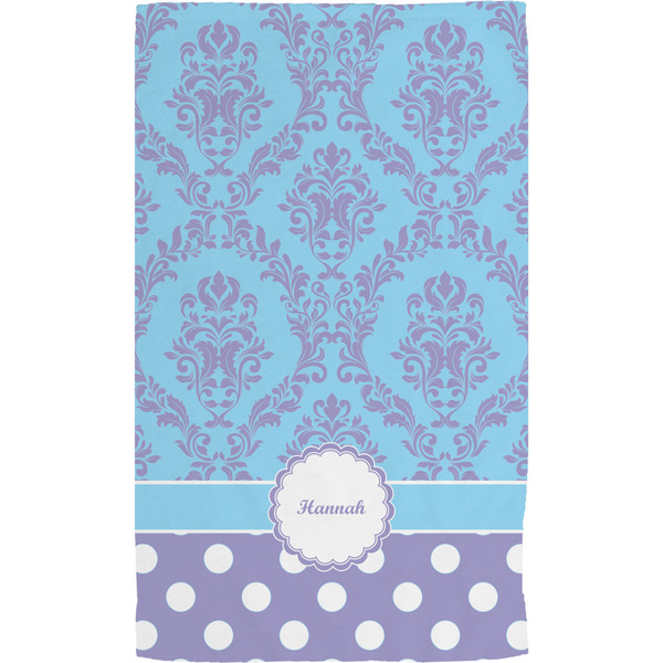 Purple Damask & Dots Hand Towel (Personalized) Full