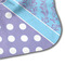 Purple Damask & Dots Hooded Baby Towel- Detail Corner