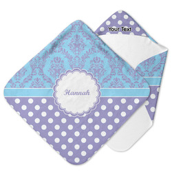 Purple Damask & Dots Hooded Baby Towel (Personalized)