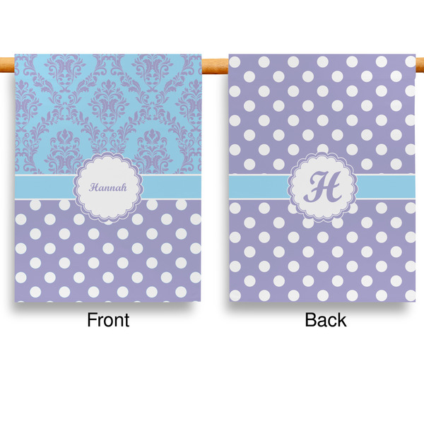 Purple Damask & Dots House Flags - Double Sided - APPROVAL