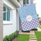 Purple Damask & Dots House Flags - Double Sided - LIFESTYLE