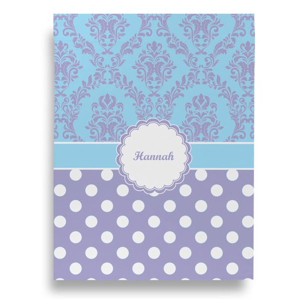 Purple Damask & Dots House Flags - Single Sided - FRONT