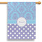 Purple Damask & Dots House Flags - Single Sided - PARENT MAIN