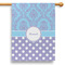 Purple Damask & Dots 28" House Flag (Personalized)