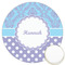 Purple Damask & Dots Printed Cookie Topper - 3.25" (Personalized)