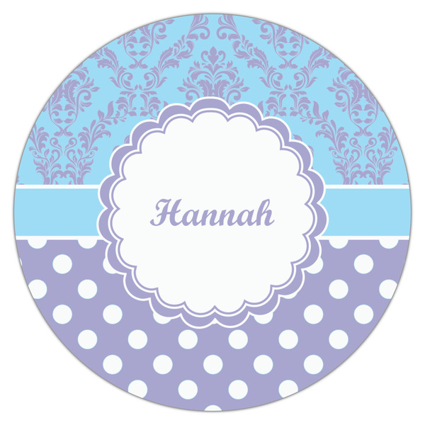 Purple Damask & Dots Icing Circle - Large - Single