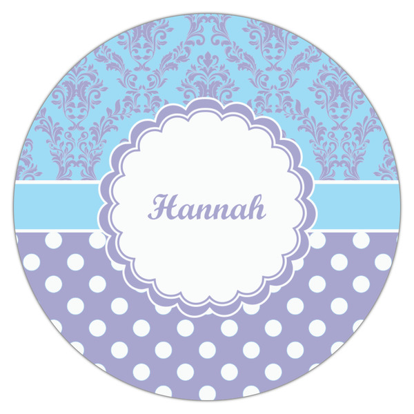 Purple Damask & Dots Icing Circle - Medium - Single