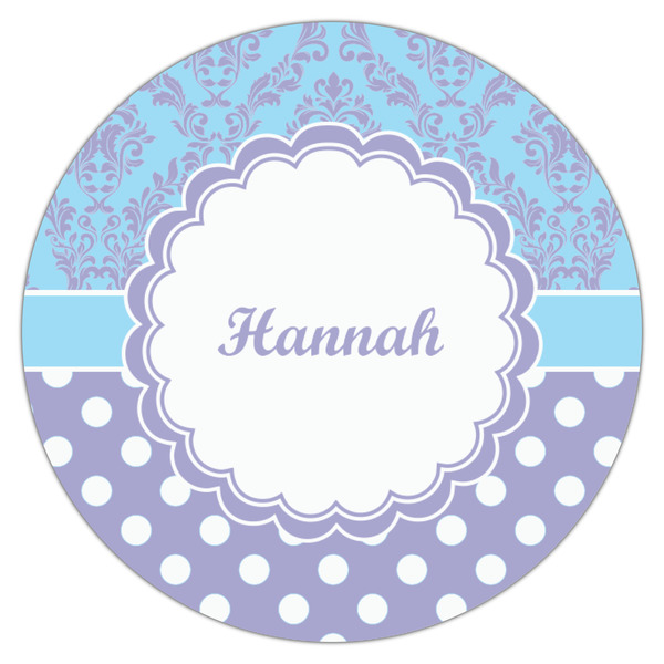 Purple Damask & Dots Icing Circle - Small - Single