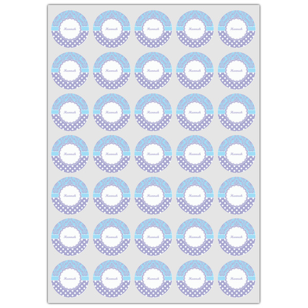 Purple Damask & Dots Icing Circle - XSmall - Set of 35