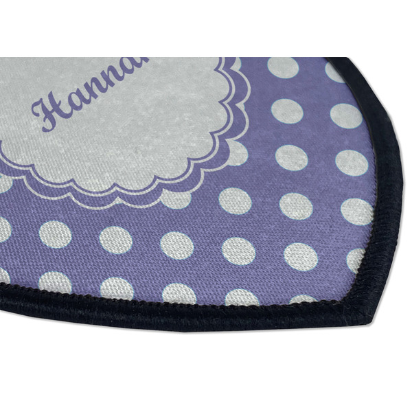 Purple Damask & Dots Iron on Shield 3 Detail