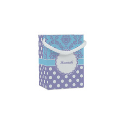 Purple Damask & Dots Jewelry Gift Bags - Gloss (Personalized)