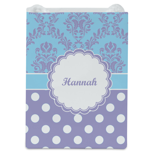 Purple Damask & Dots Jewelry Gift Bag - Matte - Front