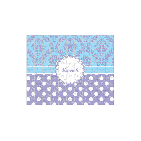 Custom Purple Damask & Dots 110 pc Jigsaw Puzzle (Personalized)