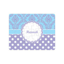 Purple Damask & Dots Jigsaw Puzzles (Personalized)