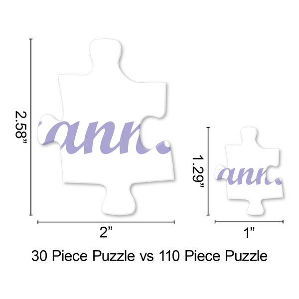 Purple Damask & Dots Jigsaw Puzzle - Piece Comparison
