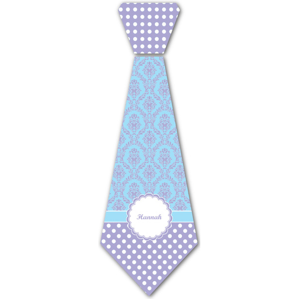 Custom Purple Damask & Dots Iron On Tie - 4 Sizes w/ Name or Text