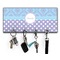 Purple Damask & Dots Key Hanger w/ 4 Hooks & Keys