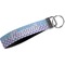 Purple Damask & Dots Webbing Keychain FOB with Metal
