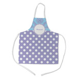 Purple Damask & Dots Kid's Apron w/ Name or Text