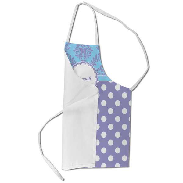 Purple Damask & Dots Kid's Aprons - Small - Main
