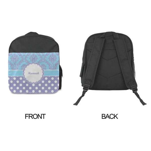 Purple Damask & Dots Kid's Backpack - Approval